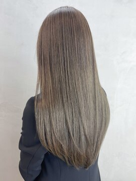 アルバム 銀座(ALBUM GINZA) オリーブグレージュ_チェリーブラウンフェミニンロング_ba403223