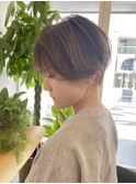 大人ヘルシースタイルショコラアッシュふんわりカールショート