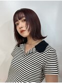 斜めバング/シルキーベージュ/ブラントカット[渋谷駅]