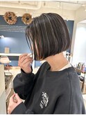 【CROP】ハイライト×ボブ×暗めカラー