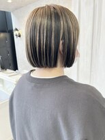 キャアリー(Caary)&nbsp;福山Caaryデザインカラーブリーチアンブレラカラーパツっとボブ