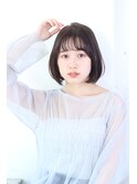 ワイドバングストレートパーマボブ