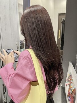 アルコイリスバイドールヘアー(ARCOIRIS by Dollhair) ミルクティーピンクぱっつん前髪レイヤーロングアースカラー都島