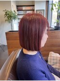 大人女性の艶レッドボブ　20代　30代　40代　50代　60代