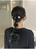 編みおろしヘア
