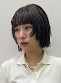 ミディアムヘア/暗めカラー/グランマッシュ/一宮/レイヤー