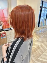 ニューヨークニューヨーク 阪急高槻店(NYNY)&nbsp;切りっぱなしボブブリーチカラーオレンジベージュ