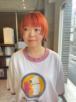 ルーチェ(Luce)&nbsp;姫カット/切りっぱなしボブ/裾カラー/オレンジ/ブリーチ/鶴川