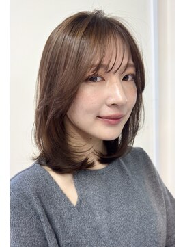 ガーデン 銀座(GARDEN) ミディアムレイヤーカット/前髪顔周りカットイメチェン/ベージュ