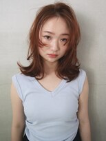 ソルト 舞鶴店(Salt) ミディアムレイヤー/レイヤーカット/くびれヘアオレンジベージュ