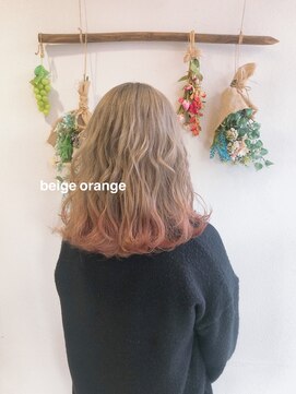 レイビューティー 浜町中央橋店(RAY+beauty) ミルクティーベージュ × オレンジ