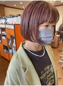 ピンクベージュ・ミニボブ/鈴木隆太