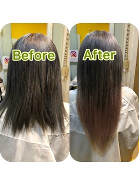 デュオヘアー エクステンションズ 新宿 グレー系でグラデーション風ロングヘアーに♪♪♪