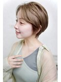 簡単スタイリング センターパート小顔ヘア ペールベージュ/船橋