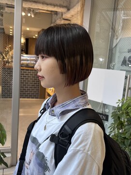 アソビ 表参道(ASOBI) ダブルカラー　無造作カラー　イエロー　ボブ