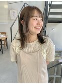 大人美人艶カラーベージュ小顔カット透明感レイヤーロング
