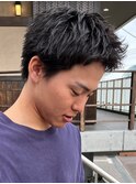 スパイキーショート メンズショート 短髪 アップバング 眉毛