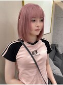 【ピンクベージュ×切りっぱなしボブ】 浜崎 あきら