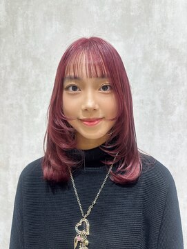 リー 梅田(Lee) ブリーチ1回ピンクラベンダー×ザクザクレイヤー