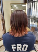 オレンジバレイヤージュ