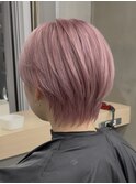 【GEEKS渋谷】くすみピンク/ピンクベージュ/ショートヘア/透明感