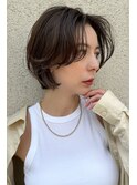 似合わせ前髪なしセンターパートハンサムショートボブ A0908