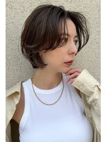 トルネード(TORNADO)&nbsp;似合わせ前髪なしセンターパートハンサムショートボブ A0908