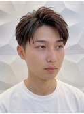 ビジネスメンズパーマニュアンスパーマ短髪刈り上げアップバング
