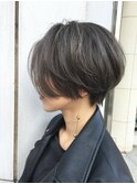 30代40代50代小顔ハンサムショート☆白髪ぼかしハイライト