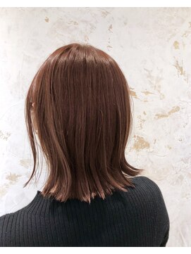 ジーナ セントラル銀座(Zina) ローズピンク＊切りっぱなしボブ＊外はね【ZinaCENTRAL】