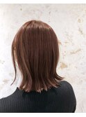 ローズピンク*切りっぱなしボブ*外はね【ZinaCENTRAL】