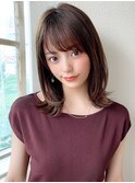 松宮錦糸町ヨシンモリココアベージュ前髪パーマミディアムウルフ