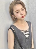 ハイトーンボブ×ミルクティーベージュ