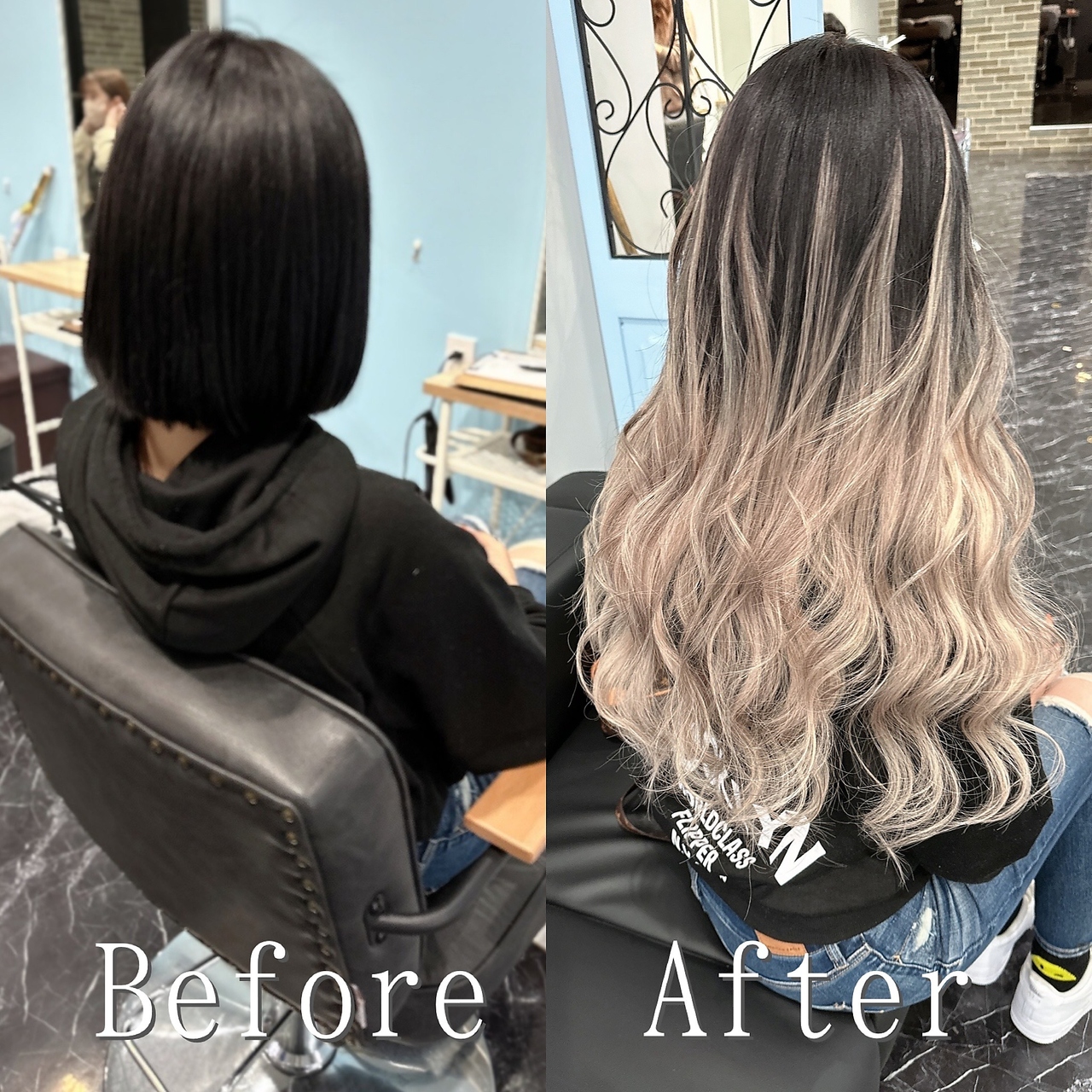 あるじゃんすー 京都店 ピンクベージュ#シールエクステ#バレイヤージュ#韓国#京都