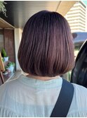 ナチュラルボブ/透明感ピンクブラウン