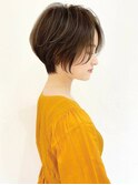大人可愛い小顔ひし形クビレ丸み20代30代40代大人ショート(蘭)