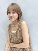 韓国前髪顔まわり×ショコラアッシュふんわりカール【髪質改善】