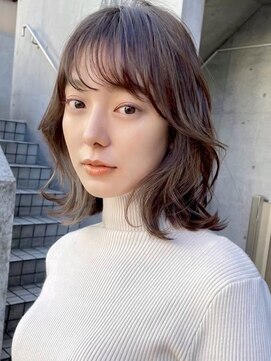 アンドレイ 表参道(andrey) デザインカラー/レイヤーカット/ウェットヘア/オリーブベージュ
