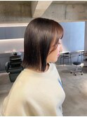 デザインカラーレイヤーカットウェットヘア夏オリーブベージュ