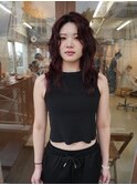 ワインレッドバーガンディーヘアカラー