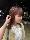オレンジハイライトとブラウン