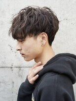 メンズヘアトーキョー(MEN'S HAIR TOKYO) くせ毛風マッシュショート/ソフトツーブロック/ダークブラウン