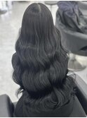 韓国ヘア王道黒髪ロング