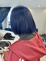 エアー 青山(AIR) ネイビーブルーハイトーンカラーブリーチカラー