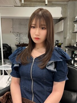 ヨーク(YOKE) ミディアムレイヤー韓国レイヤーくすみベージュ