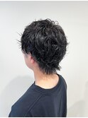 メンズ　ショート　ゆるめスパイラルパーマ