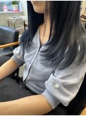顔まわりレイヤー/ネイビーブラック/暗髪カラー/【たいし】