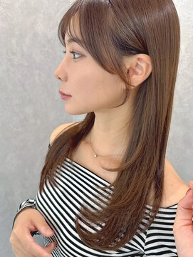 ビームズヘア 藤が丘店(Bee Ms HAIR) サラツヤロングベージュカラーブリーチしない透明感カラー