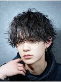 ツイストシャドウパーマ×ラウンドマッシュウルフ