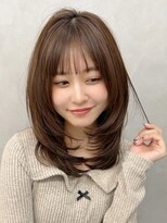 オムニス 表参道(Omnis)&nbsp;ハッシュカットミディアムレイヤーカット表参道縮毛矯正ベージュ